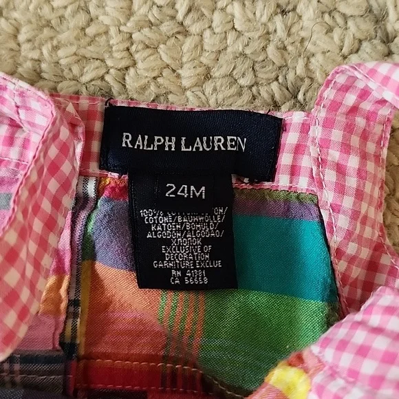 Ralph Lauren Baby Girl Patchwork Plaid Dress - Picture 7 of 7